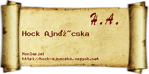 Hock Ajnácska névjegykártya